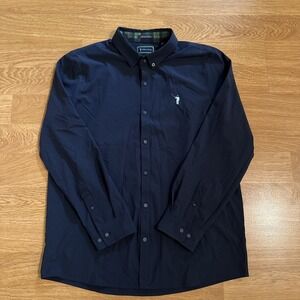 William Murray Golf Shirt Mens Large Blue Long Sleeve Performance Stretch Vented